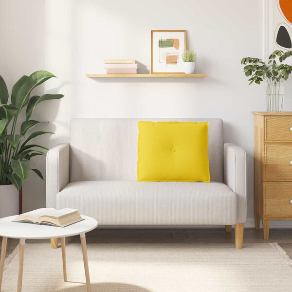 vidaXL Rugkussen Lichtgeel 60 x 19 x 50 cm Stof