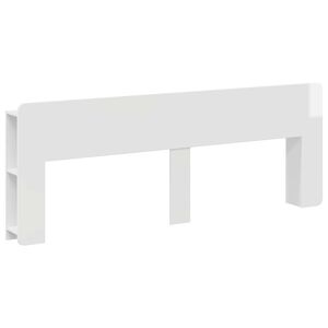 vidaXL Hoofdeinde kas met opslag Hoogglans Wit Bewerkt hout