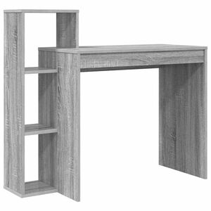 vidaXL Bureau met plank Grijs Sonoma 100 x 40 x 90 cm Bewerkt hout
