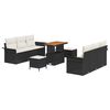 vidaXL Tuinbankenset 9 st Zwart poly rattan
