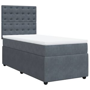 vidaXL Boxspring met matras fluweel donkergrijs 80x200 cm