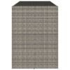 vidaXL Bartafel met glazen blad 185x80x110 cm poly rattan grijs