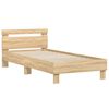 vidaXL Bedframe met hoofdbord en LED sonoma eikenkleurig 90x190 cm