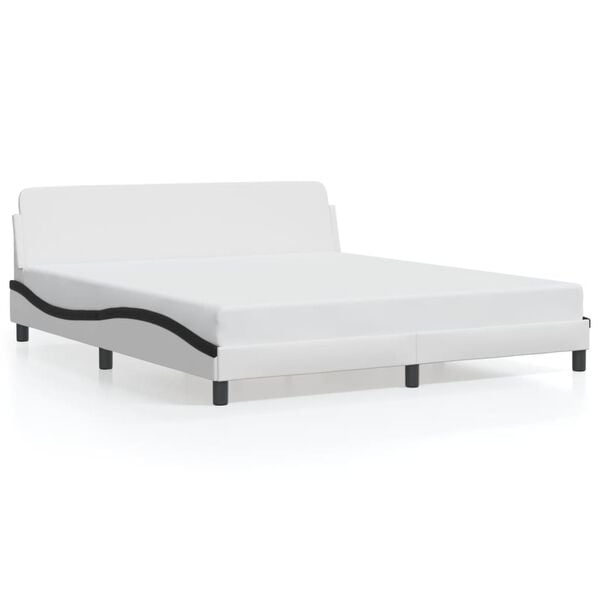 vidaXL Bedframe "Dover" kunstleer wit en zwart 180x200 cm