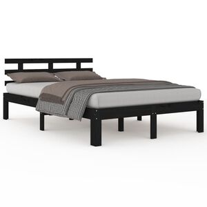 vidaXL Bedframe massief hout zwart 200x200 cm