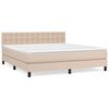 vidaXL Boxspring met matras kunstleer cappuccinokleurig 180x200 cm