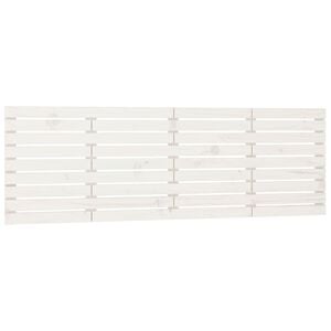 vidaXL Hoofdbord wandmontage 206x3x63 cm massief grenenhout wit