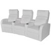 vidaXL Driedubbele relaxfauteuil met middenleuning kunstleer wit