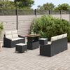 vidaXL Tuinbankenset met kussen 8 pcs Zwart poly rattan