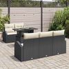 vidaXL Tuin Sofa Set met kussen 6 pcs Zwart poly rattan