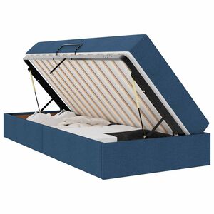 vidaXL Opbergbed met matras met opslag Blauw 90 x 200 cm Polyester
