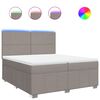 vidaXL Boxspring met matras stof taupe 200x200 cm