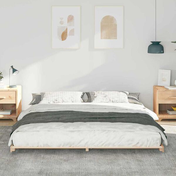 vidaXL Bedframe Bruin 200 x 210 cm Massief grenenhout