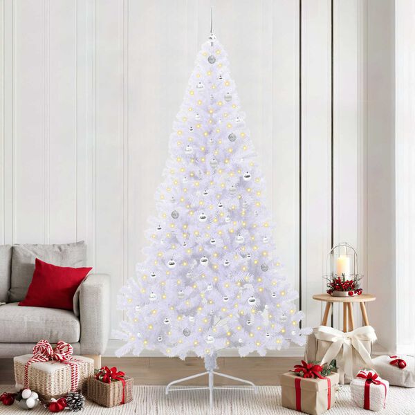 vidaXL Kunstkerstboom met 300 LED Wit 240 cm PVC en staal