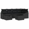 vidaXL Bankstel 7 st poly rattan