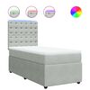 vidaXL Boxspring met matras fluweel lichtgrijs 80x200 cm