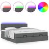 vidaXL Ottoman bed met matrassen en LED's 160x200cm stof donkergrijs
