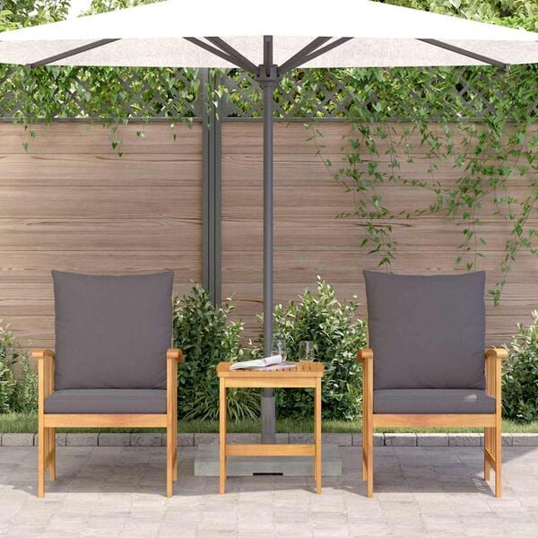 vidaXL Tuinbankenset met kussen 3 pcs Olie naturel Massief Acaciahout