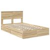 vidaXL Opslag bed met lade Sonoma Eiken 120 x 190 cm Bewerkt hout