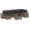 vidaXL 8-delige Loungeset met kussens poly rattan grijs
