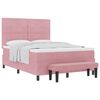 vidaXL Boxspring bed met hoofdeinde Roze 190 x 140 cm Fluweel