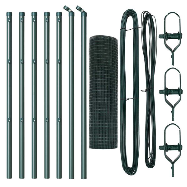 vidaXL Afrasteringspaal Groen 10 x 0,4 m (12 x 12 mm gaas)