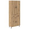 vidaXL Hoge kast met lade 2 pcs Artisan Eiken Geengineerd Hout en Glas