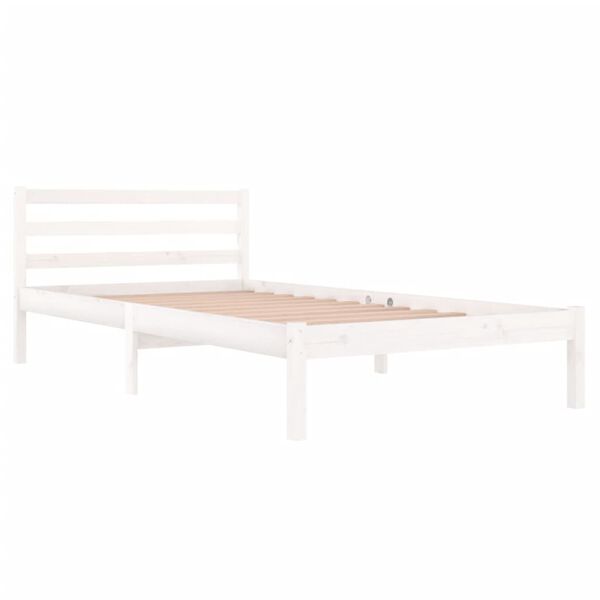 vidaXL Bedframe massief grenenhout wit 100x200 cm