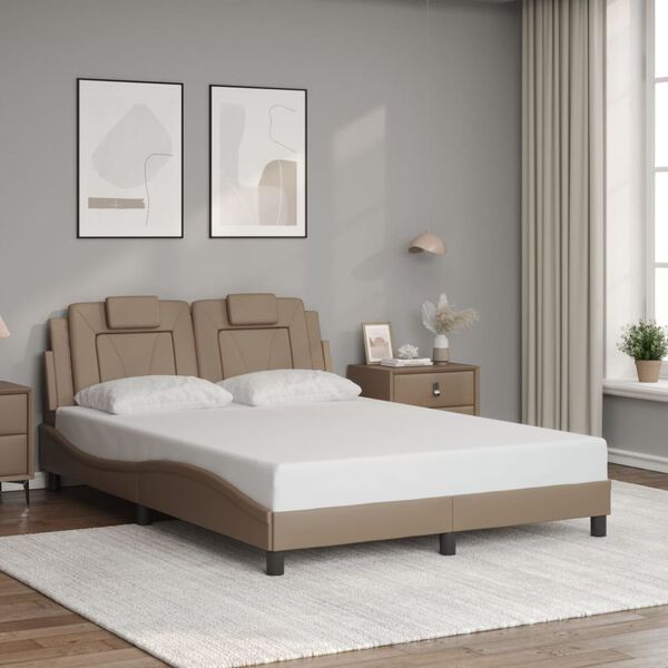 vidaXL Bedframe "Viana" met LED zonder matras cappuccino 140x190 cm