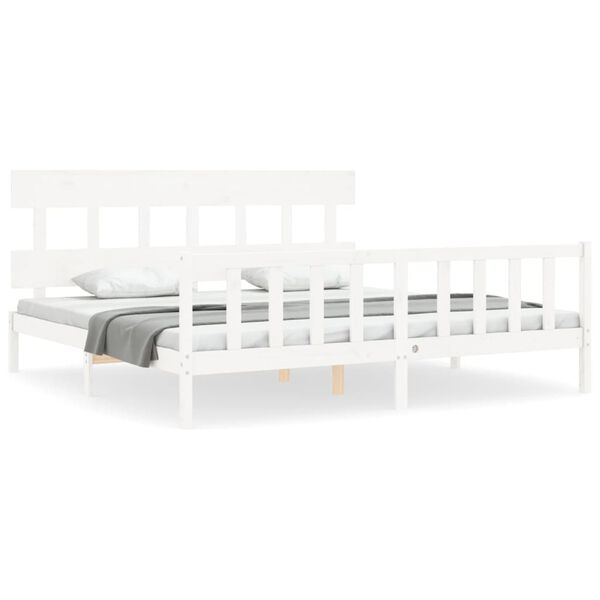 vidaXL Bedframe zonder matras massief grenenhout wit 200x200 cm
