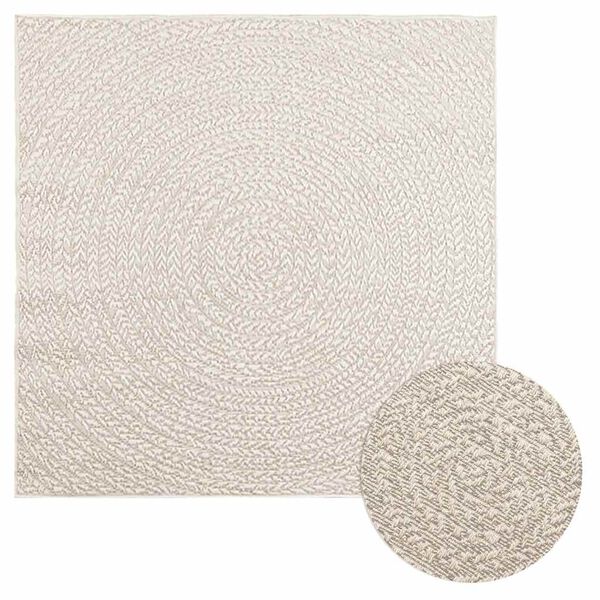 vidaXL Vloerkleed ZIZUR room binnen en buiten 120x120 cm jute look