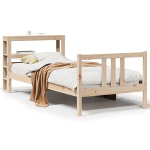 vidaXL Bedframe met hoofdbord massief grenenhout 90x190 cm