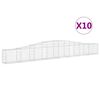 vidaXL Schanskorven 10 st gewelfd 400x30x40/60 cm ijzer