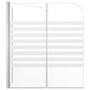 vidaXL Badwand gestreept 120x68x130 cm gehard glas