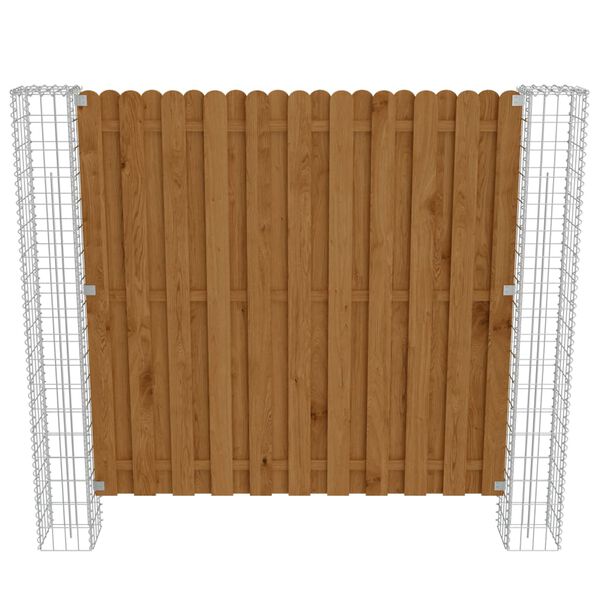 vidaXL Schuttingpaneel met gabion palen 180x180 cm grenenhout