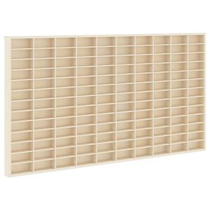 vidaXL Muurdisplaykast met plank Beige 98 x 4,5 x 55 cm Bewerkt hout
