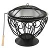 vidaXL Vuurschaal en barbecue 2-in-1 met pook 59x59x60 cm rvs