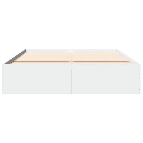 vidaXL Bedframe bewerkt hout wit 150x200 cm