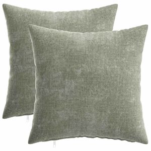 vidaXL Kussensloop 2 st HEERLEN Groen 35 x 35 cm Chenille Stof