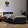 vidaXL Boxspring met matras en LED fluweel donkergrijs 100x210 cm