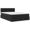 vidaXL Opbergbed met LED met matras met LED Zwart 140 x 190 cm Fluweel