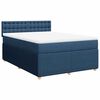 vidaXL Boxspring met matras stof blauw 140x200 cm