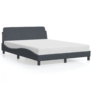 vidaXL Bedframe "Dover" 140x200 cm fluweel donkergrijs