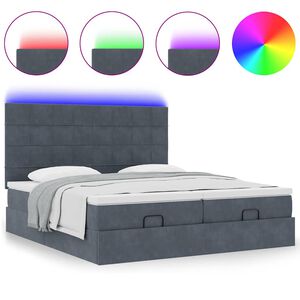 vidaXL Ottoman bed met matrassen en LED's 160x200cm fluweel