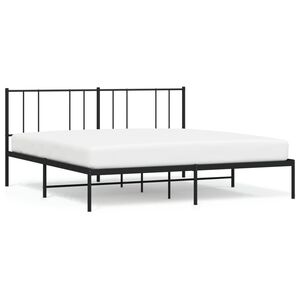 vidaXL Bedframe met hoofdbord metaal zwart 180x200 cm
