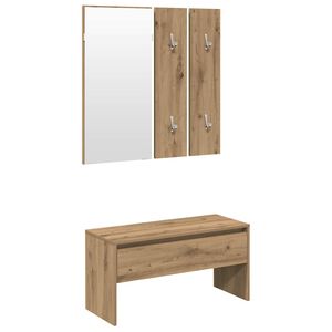 vidaXL Halmeubelset bewerkt hout artisanaal eikenkleur