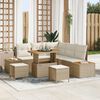 vidaXL Tuinbankenset 8 pcs Beige poly rattan