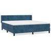 vidaXL Boxspring met matras fluweel donkerblauw 180x200 cm