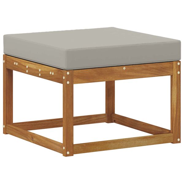 vidaXL Buiten bankenset met kussen 8 pcs Natuurlijk en Lichtgrijs