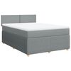 vidaXL Boxspring met matras stof lichtgrijs 160x200 cm